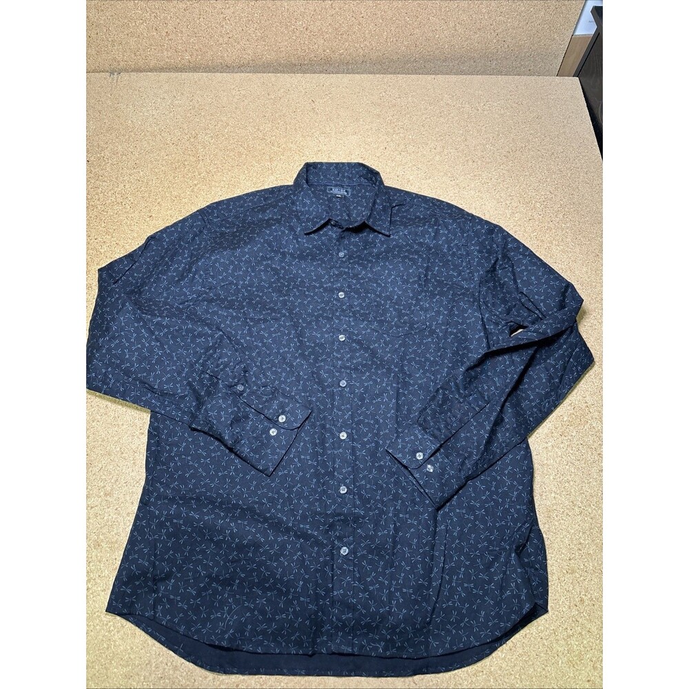Blade + Blue Mens XXL Button Down Shirt Blue Dragonfly AOP Long Sleeve USA C1